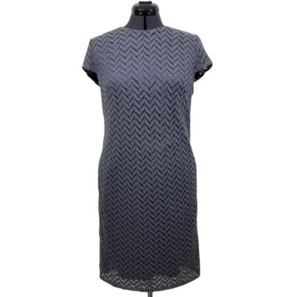 Suzi Chin Maggy Boutique Dress 16 Plus Purple Chev